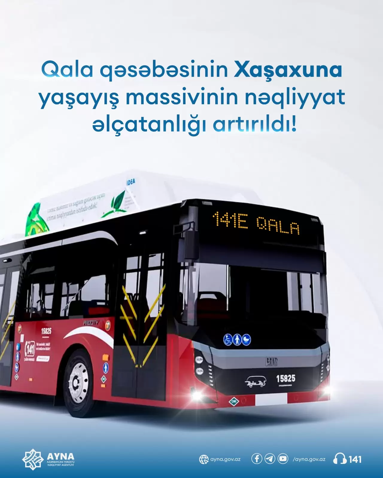 Qala qəsəbəsinə hərəkət edən marşrutun hərəkət sxemi uzadılıb