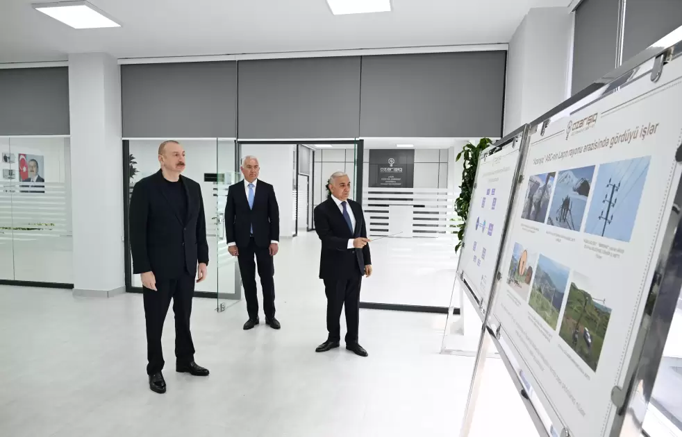 Prezident İlham Əliyev Laçın Elektrik Şəbəkəsi Rəqəmsal İdarəetmə Mərkəzinin açılışında iştirak edib