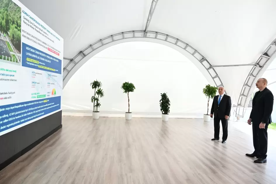 Prezident İlham Əliyev Laçında “Aşağı Malıbəyli” və “Mirik” su elektrik stansiyalarının açılışında iştirak edib