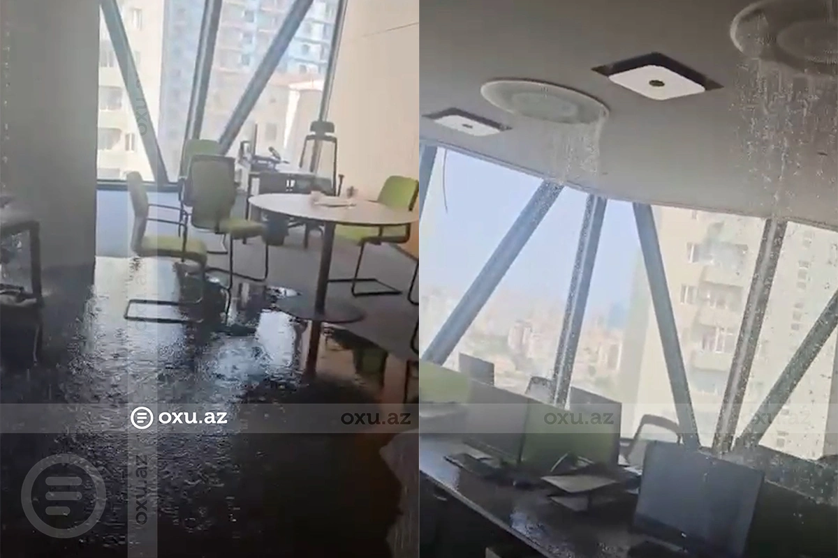 Dövlət qurumunun yeni binasında ofisi su basdı
