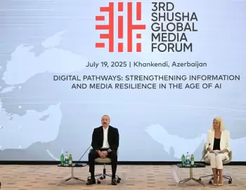 III Şuşa Qlobal Media Forumunun iştirakçıları ilə görüş keçirilib  Prezident İlham Əliyev görüşdə iştirak edib