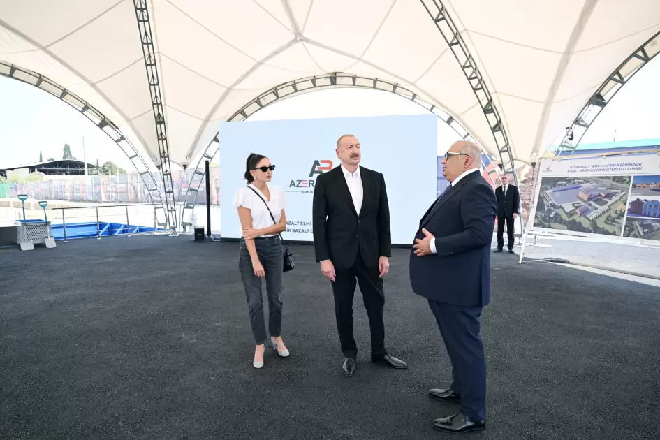 Gəncə şəhərində bazalt məhsullarının istehsalı müəssisəsinin təməli qoyulub