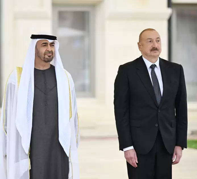 Birləşmiş Ərəb Əmirliklərinin Prezidentinin Şuşada rəsmi qarşılanma mərasimi olub