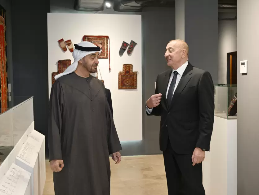 Azərbaycan və BƏƏ prezidentləri Milli Xalça Muzeyinin Şuşa filialında olublar