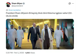 Prezidentin sosial media hesabında BƏƏ-yə işgüzar səfərlə bağlı videoçarx paylaşılıb