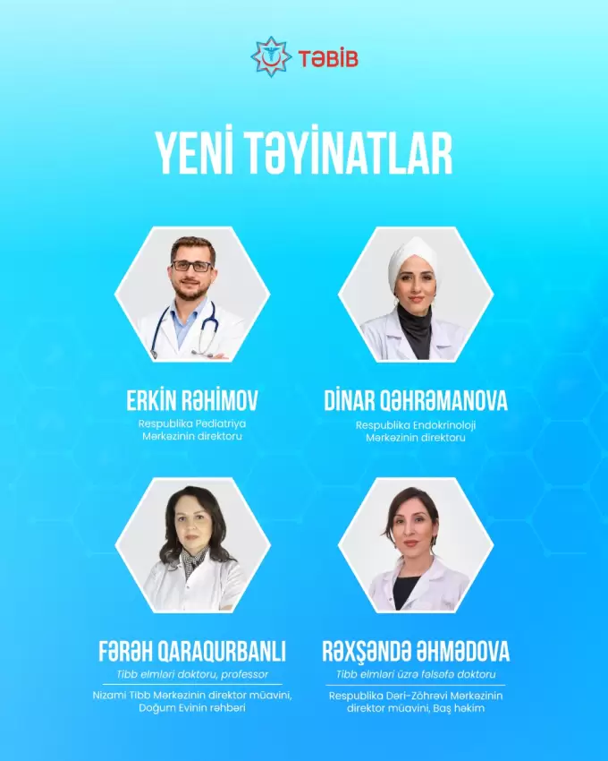 TƏBİB-in tabeli tibb müəssisələrinə yeni direktor və direktor müavinləri təyin olunub
