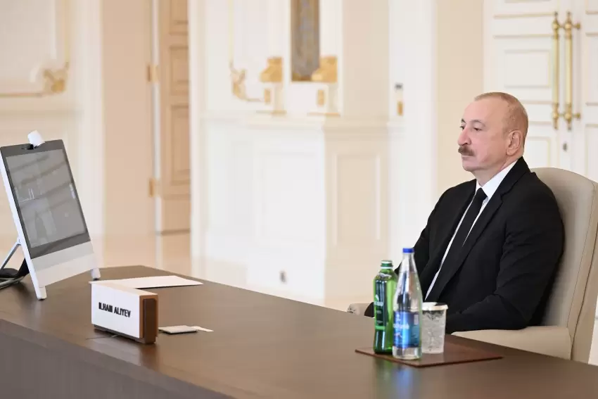 Prezident İlham Əliyev “Avropa Siyasi Birliyi”nin 8-ci Zirvə toplantısında videobağlantı formatında çıxış edib