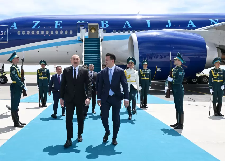 Prezident İlham Əliyev Qazaxıstana işgüzar səfərə gedib
